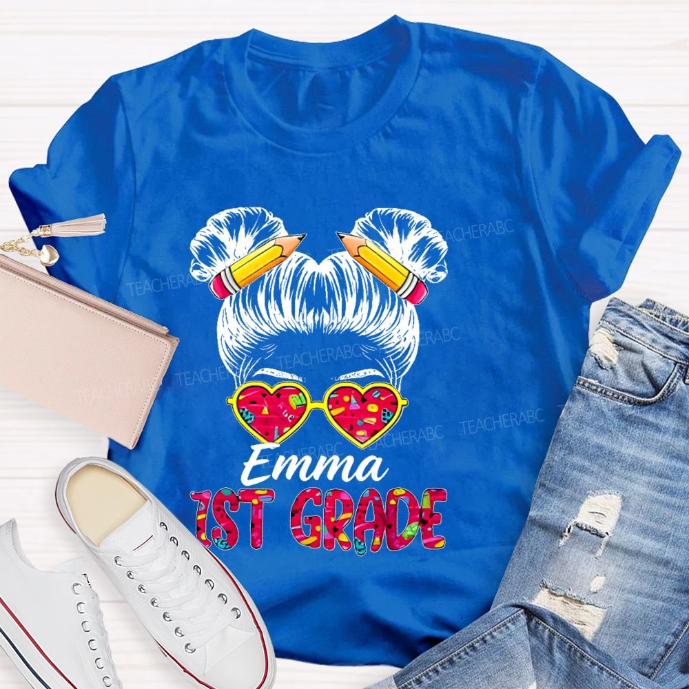 Personalized Name And Grade   Hello 1st Grade  Teacher T-shirt