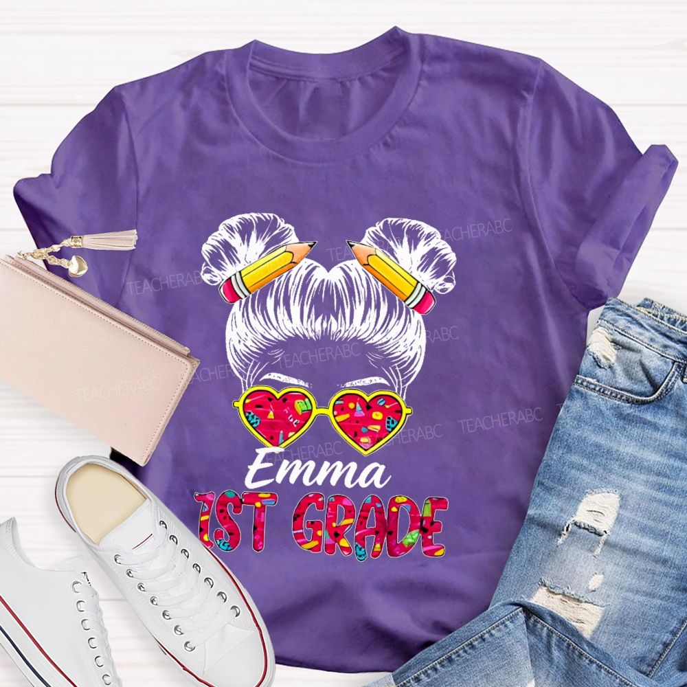 Personalized Name And Grade   Hello 1st Grade  Teacher T-shirt