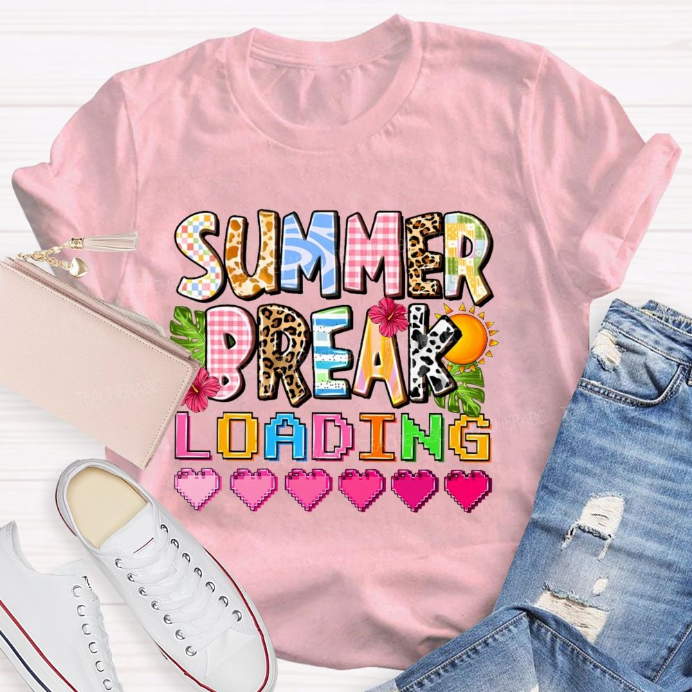 Summer Break Loading Graphic  Teacher T-shirt