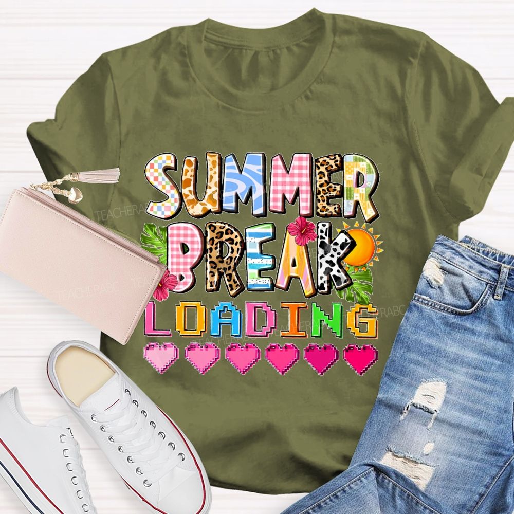 Summer Break Loading Graphic  Teacher T-shirt