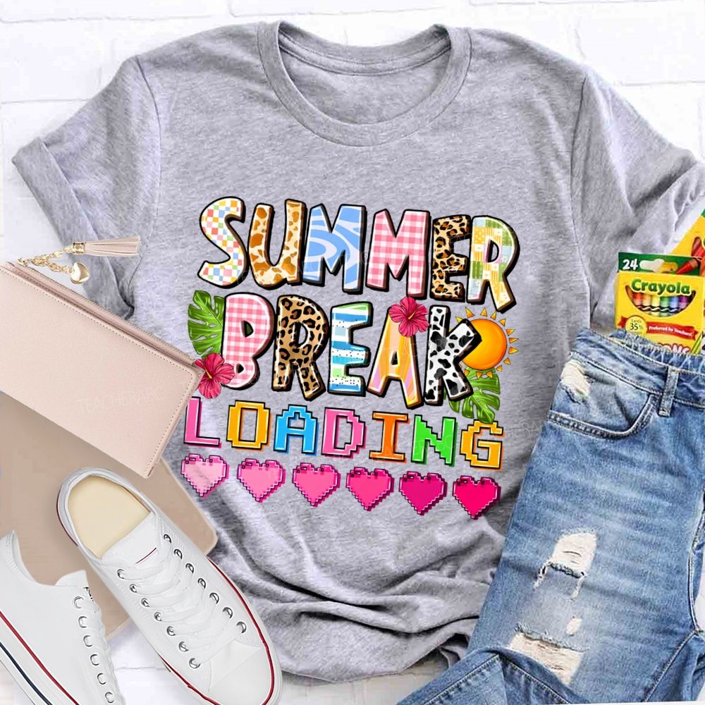 Summer Break Loading Graphic  Teacher T-shirt