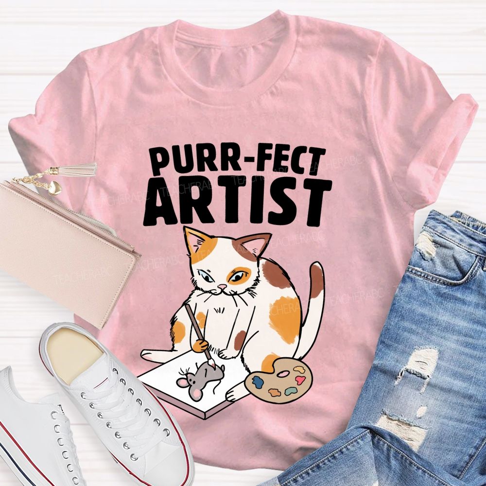 Purrfect Artist Teacher T-Shirt