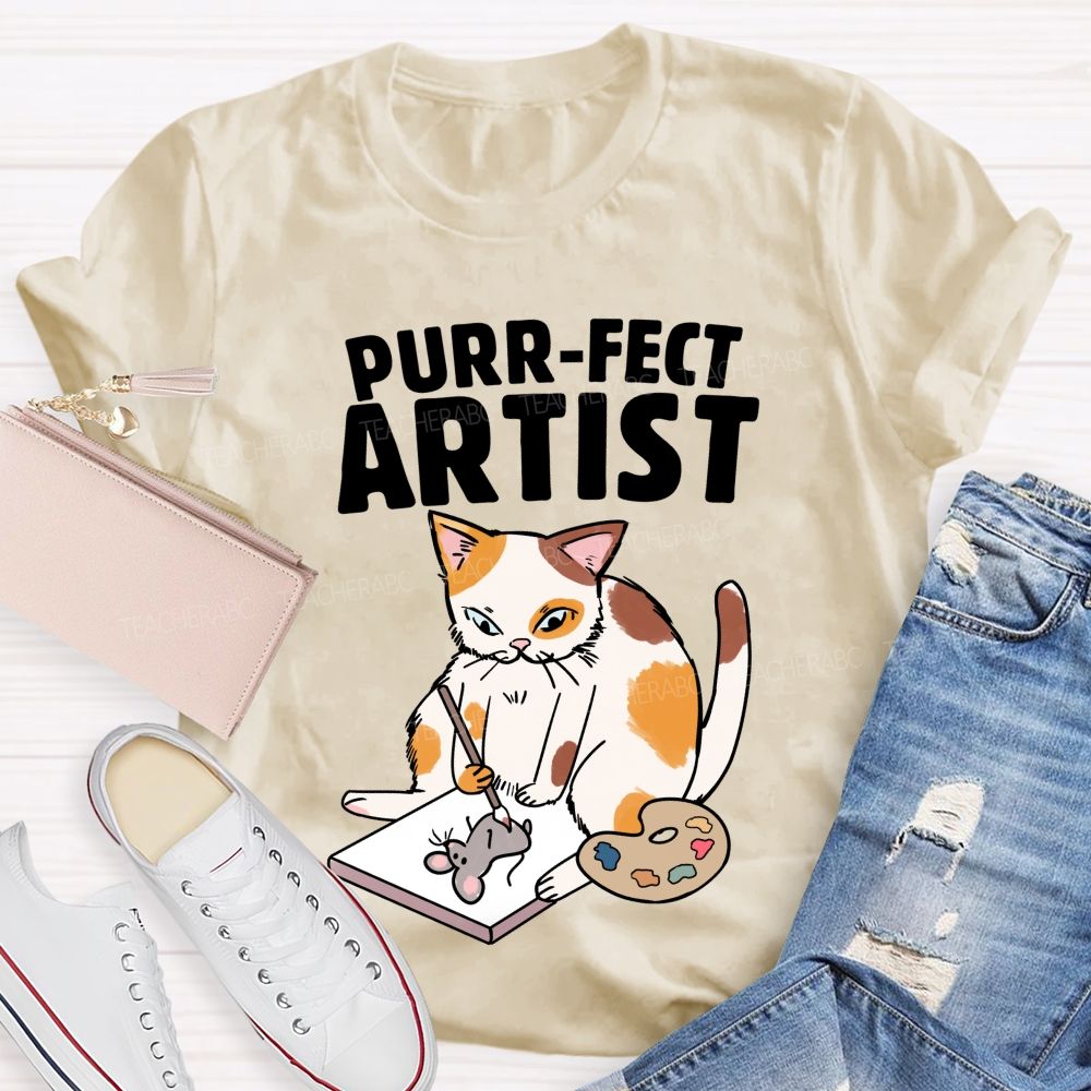 Purrfect Artist Teacher T-Shirt