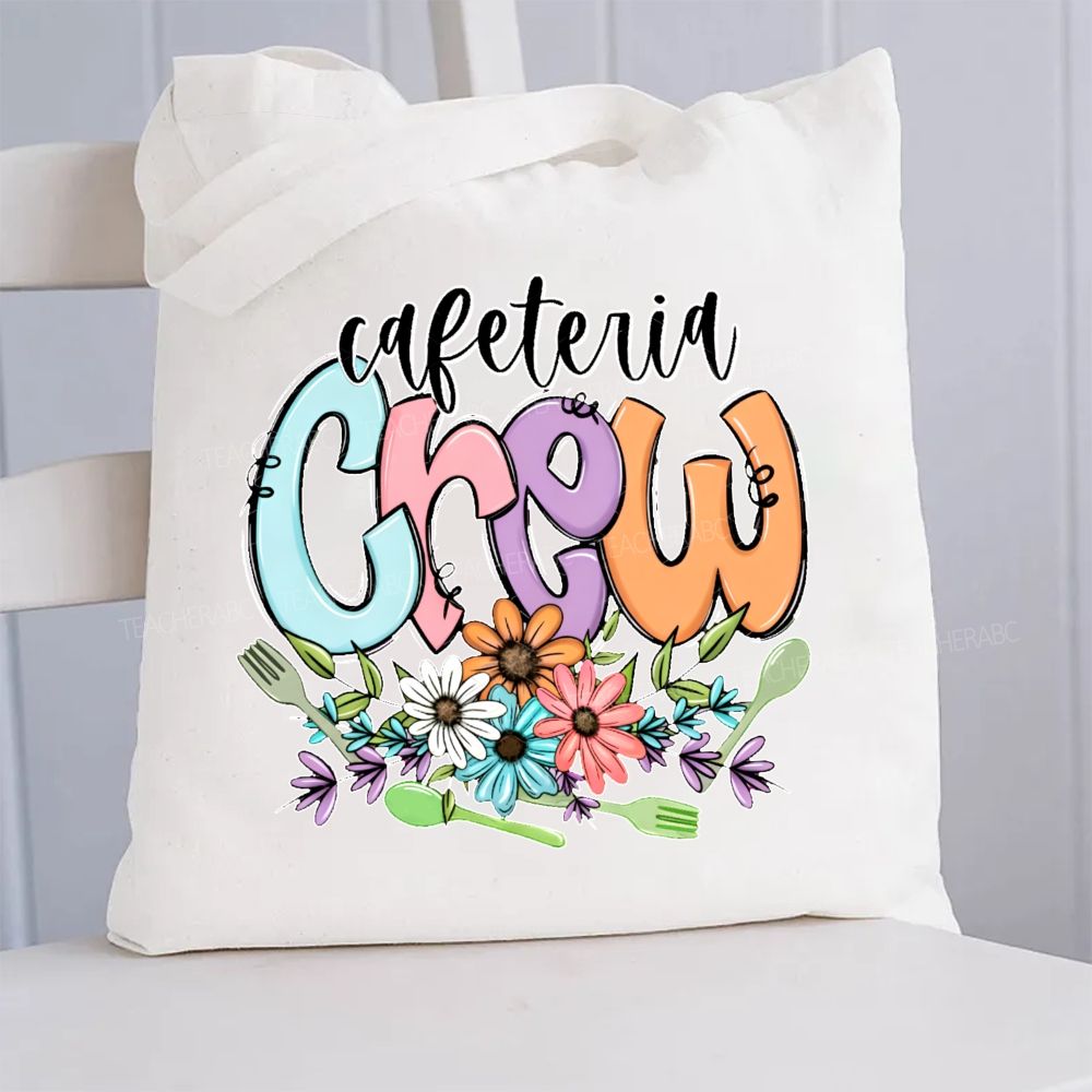 Cafeteria Crew And Flowers Canvas Tote Bag