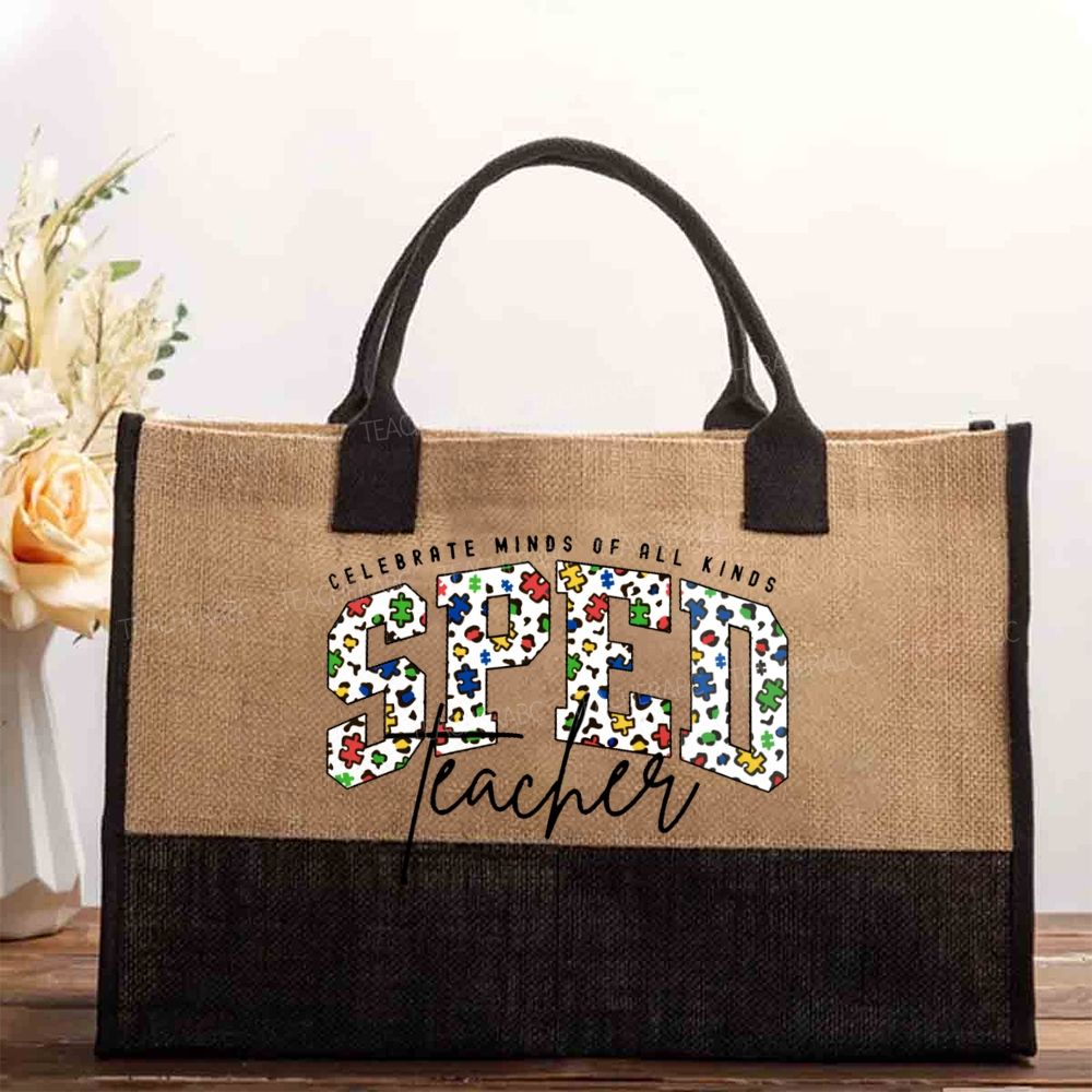 Celebrate Minds Of All Kinds Sped Teacher Letters  Cotton Tote Bag