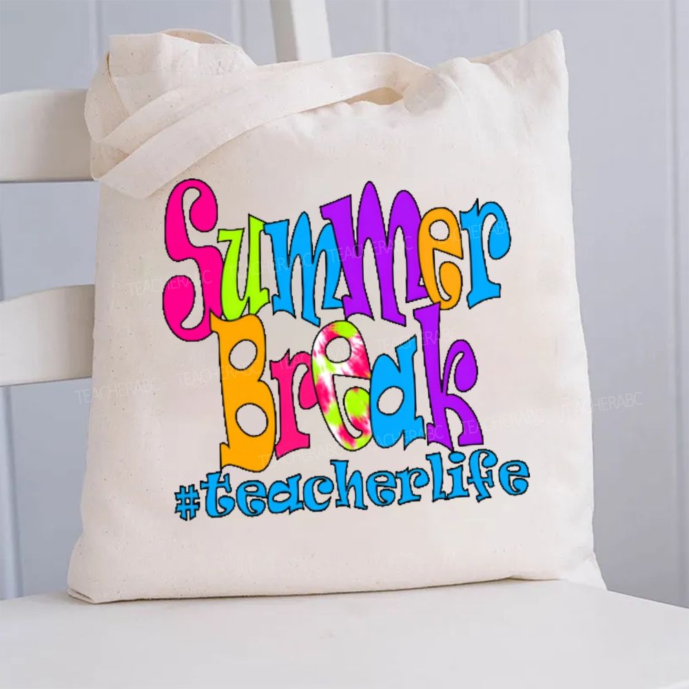 Summer Break Teacher Life Canvas Tote Bag