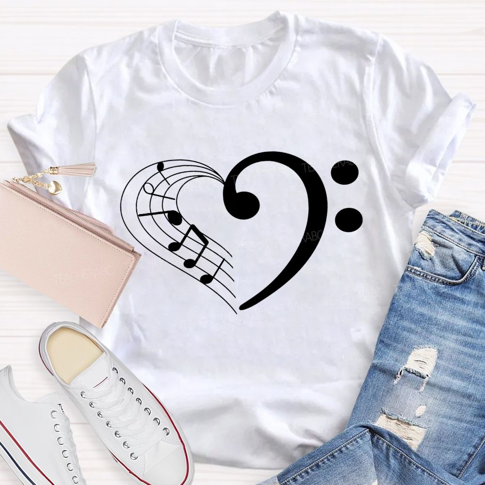 Music Key Heart Teacher T-Shirt