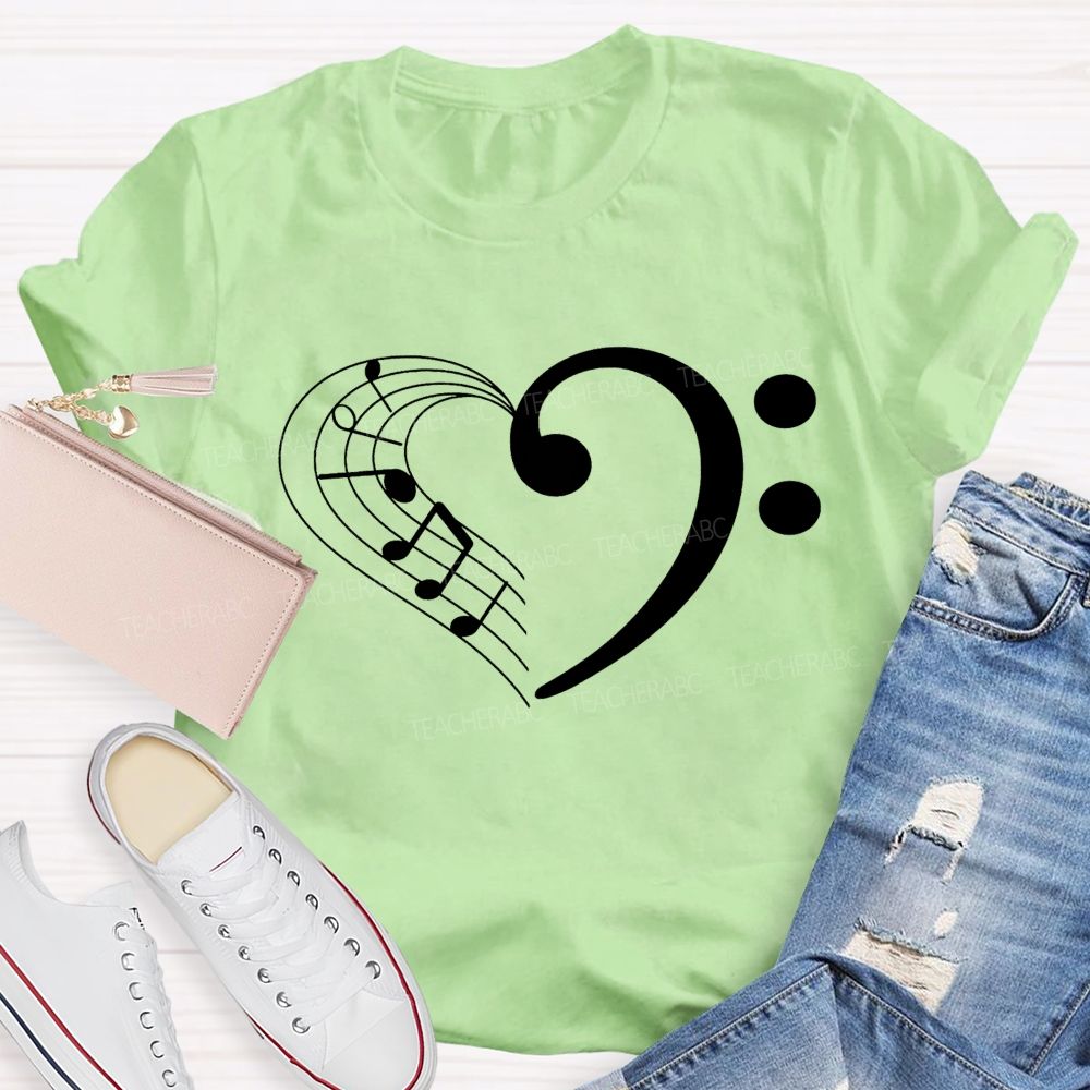 Music Key Heart Teacher T-Shirt