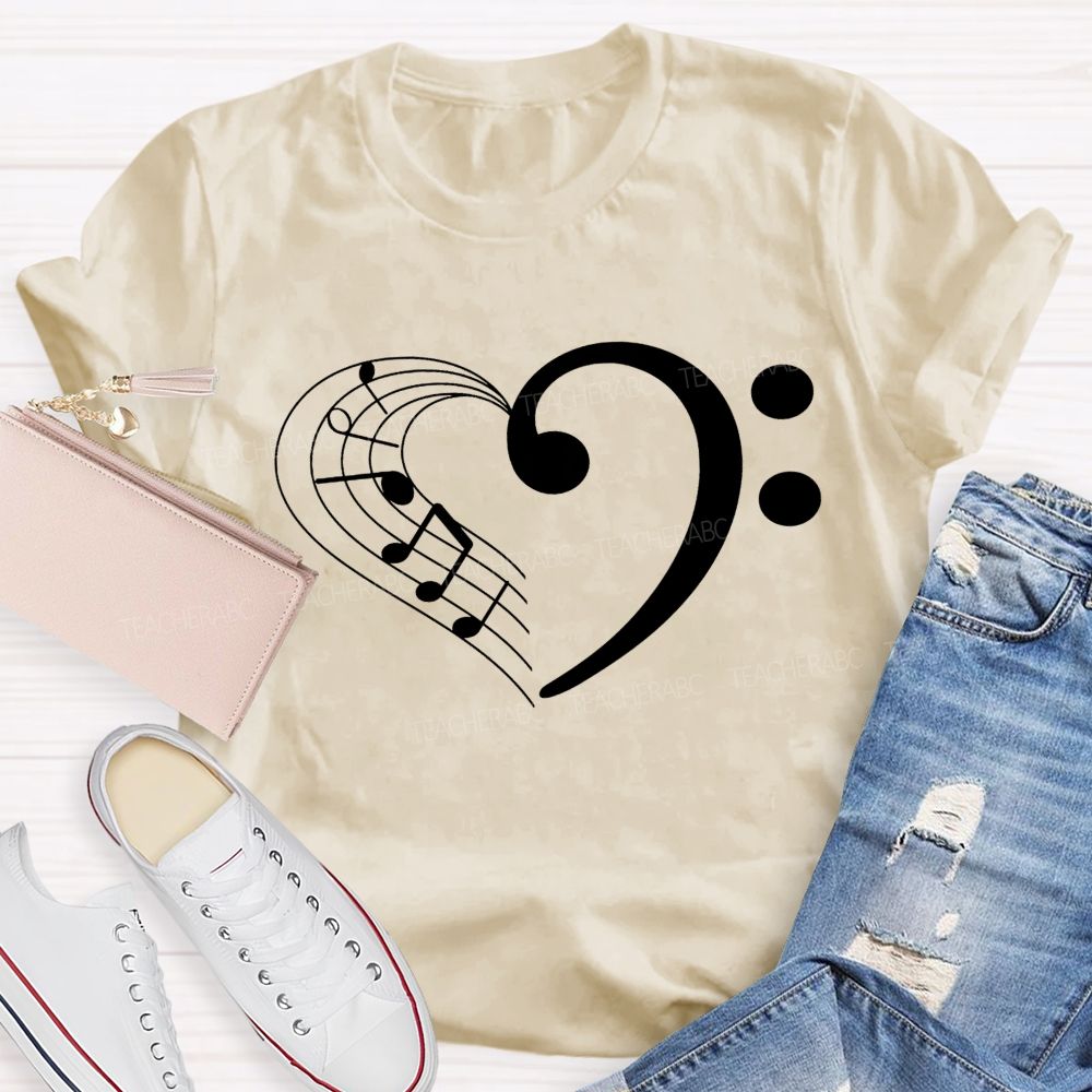 Music Key Heart Teacher T-Shirt