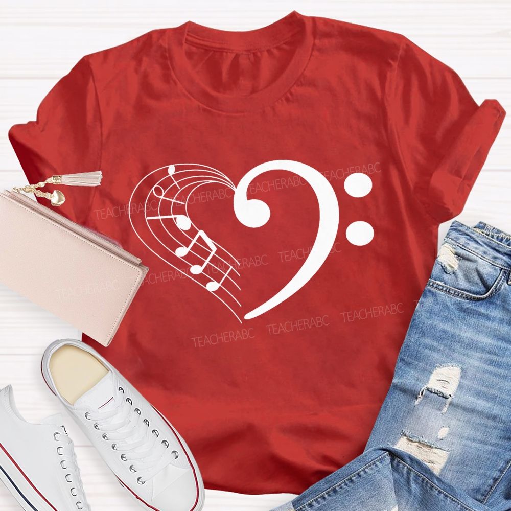 Music Key Heart Teacher T-Shirt