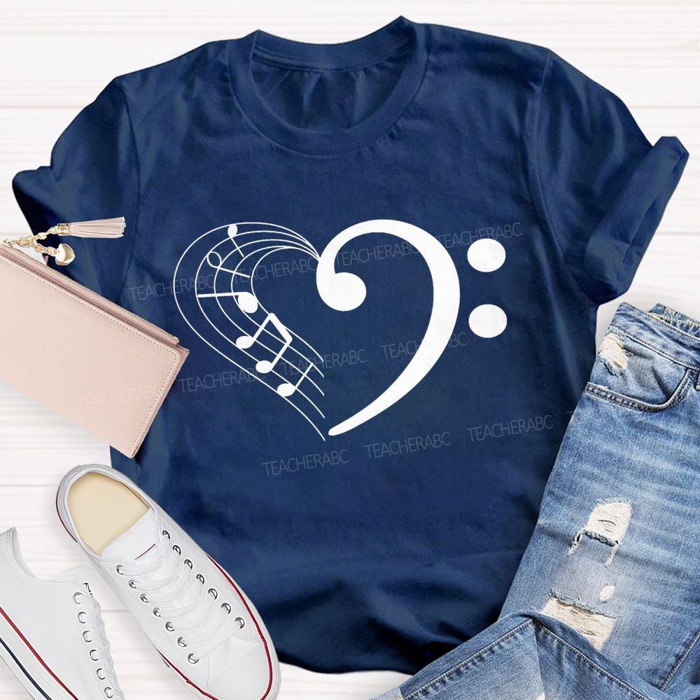 Music Key Heart Teacher T-Shirt