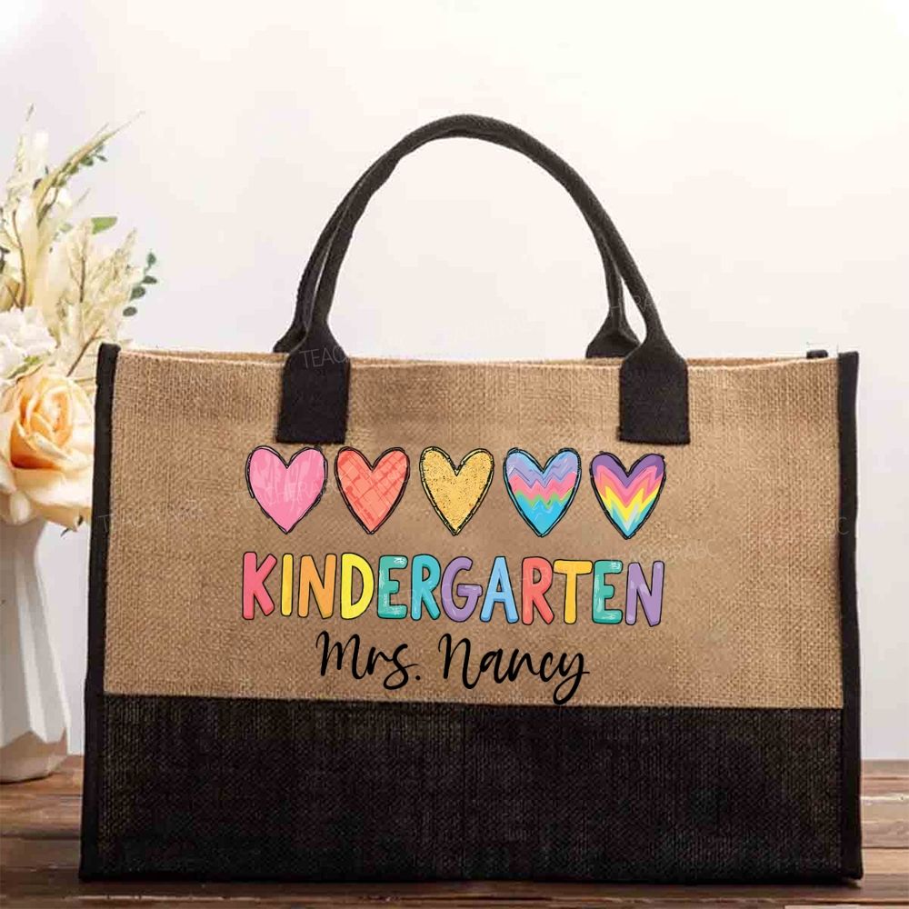 Personalized Name Kindergarten Love  Cotton Tote Bag