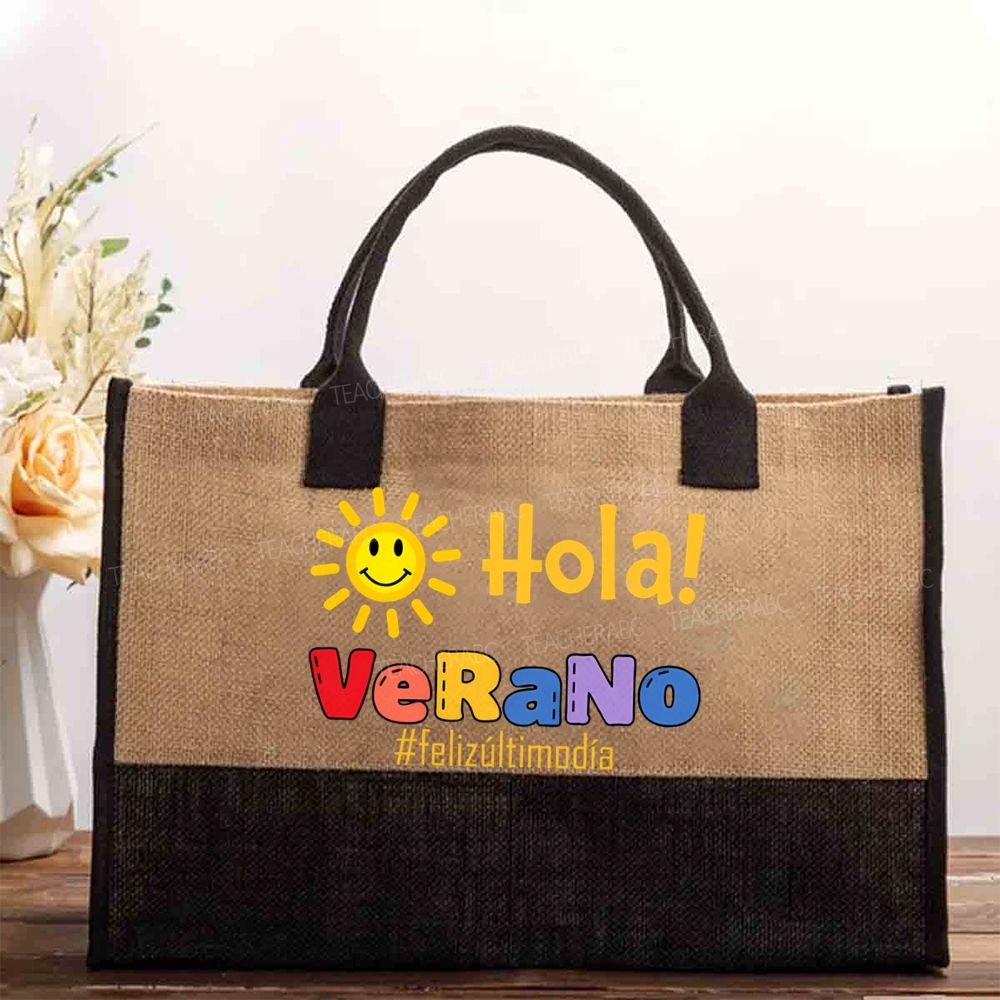 Hola verano Feliz Último Día Shunshine  Cotton Tote Bag