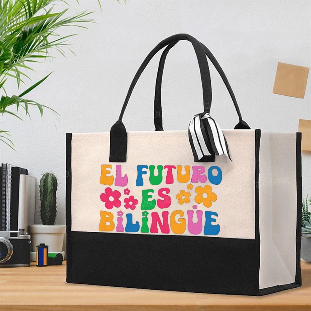 El Futuro Es Bilingue And Bilingual  Cotton Tote Bag