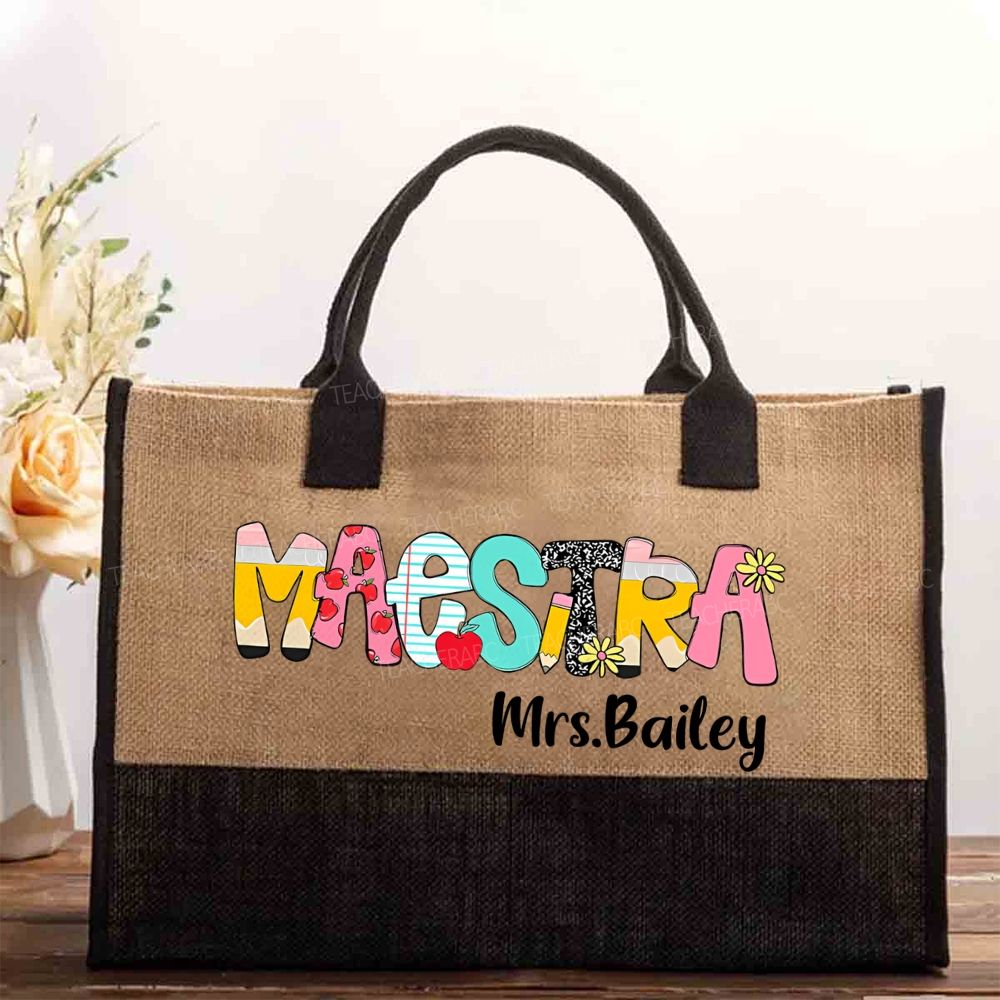 Personalized Name Maestra   Cotton Tote Bag