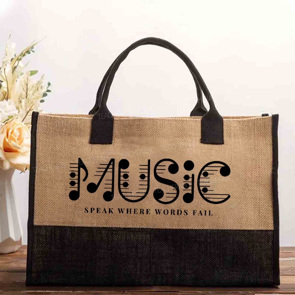 Music Speak Where Words Fail Letters  Cotton Tote Bag