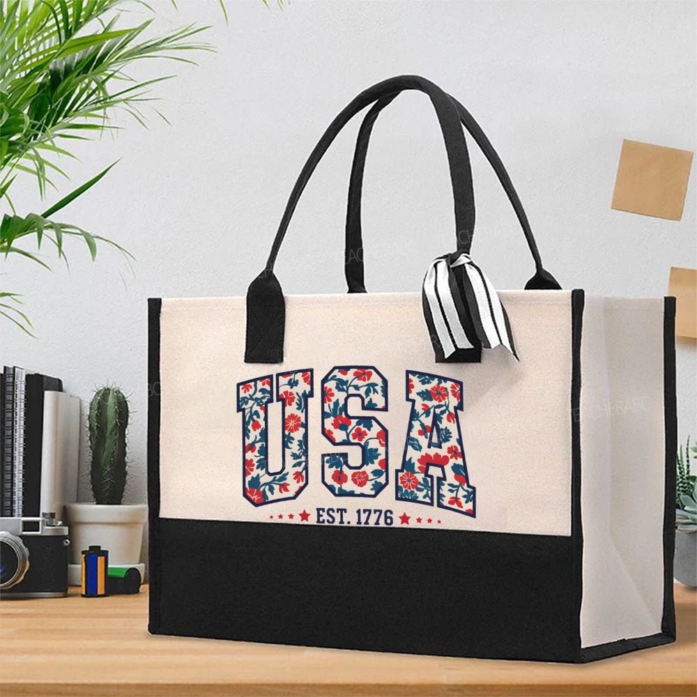 Usa Where Liberty Blooms Cotton Tote Bag
