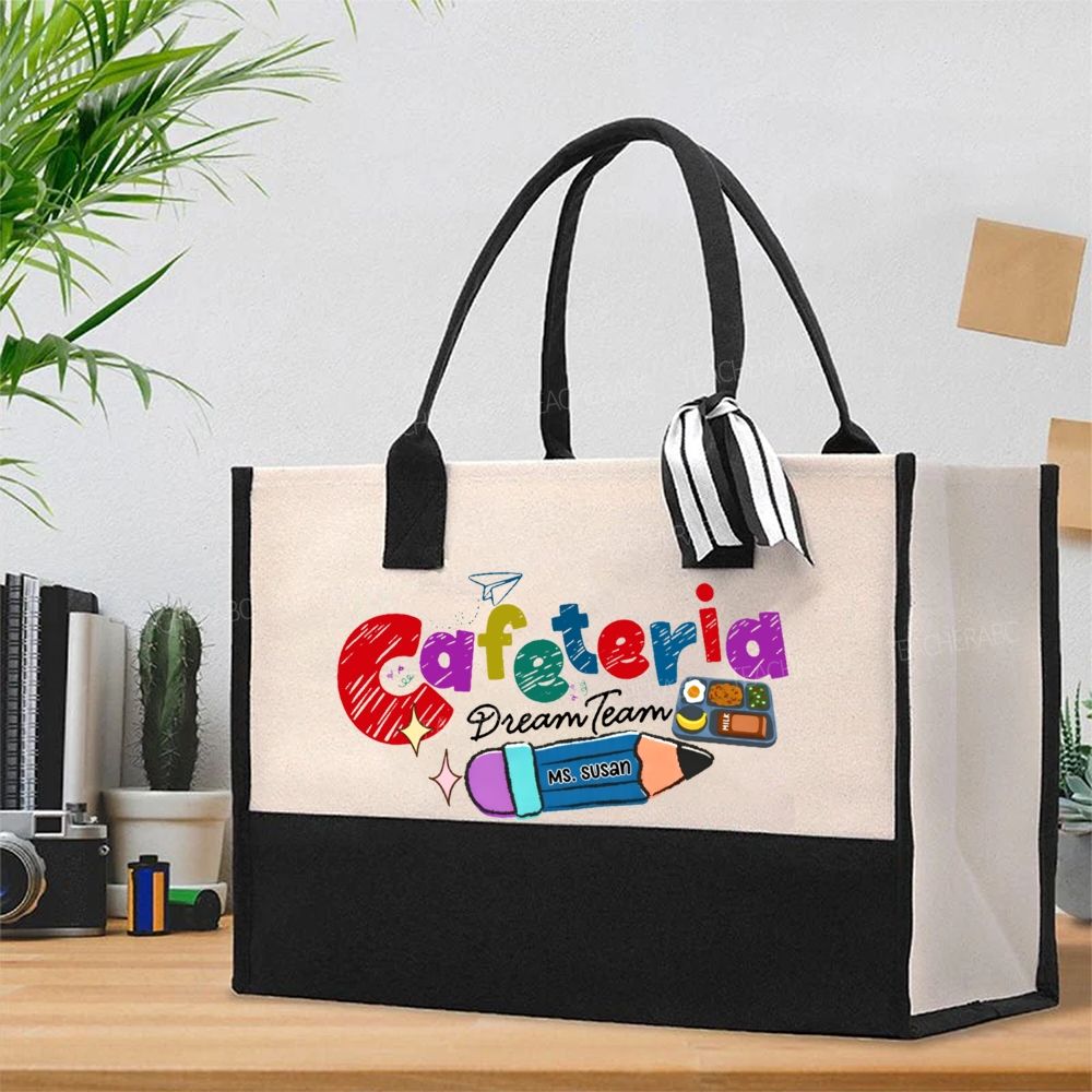 Personalized Name Cafeteria Dream Team  Cotton Tote Bag