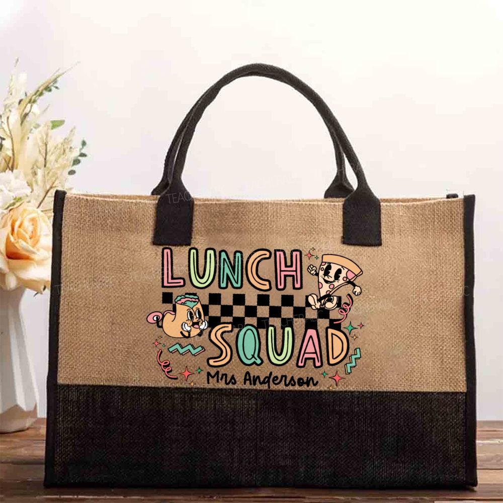 Personalized Name Lunch Squad  Cotton Tote Bag