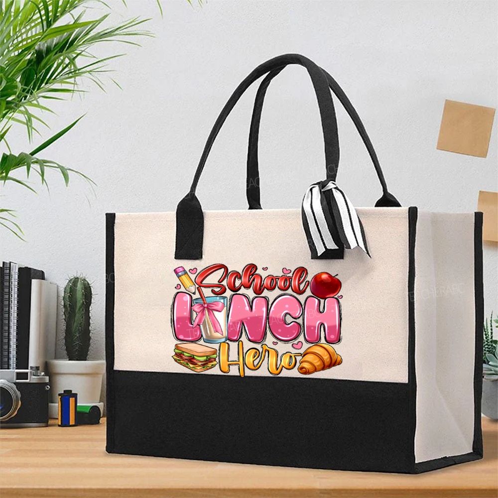 School Lunch Hero Graphics  Cotton Tote Bag