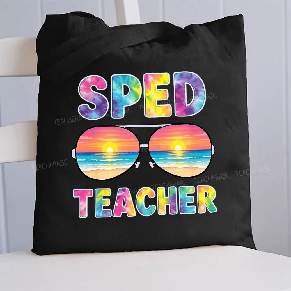 Sped Teacher Summer Break Vibes Canvas Tote Bag