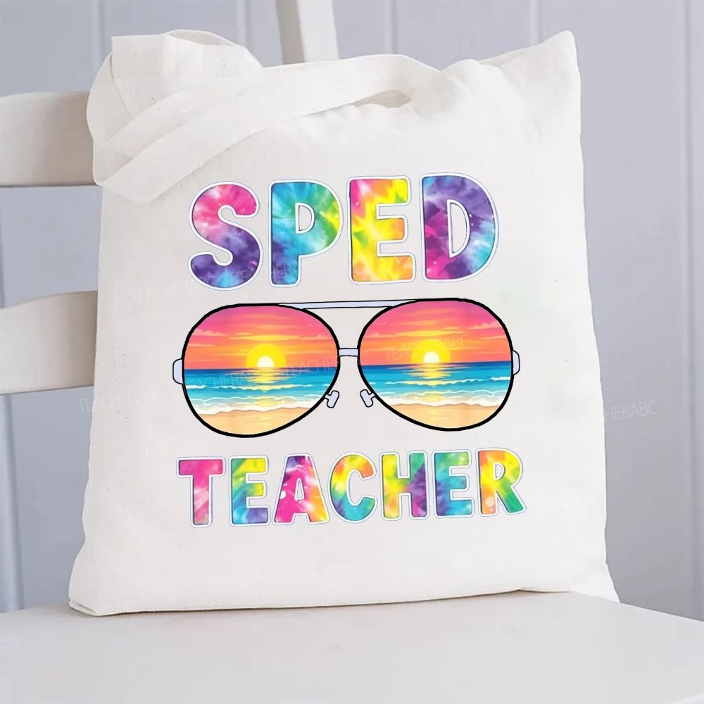 Sped Teacher Summer Break Vibes Canvas Tote Bag