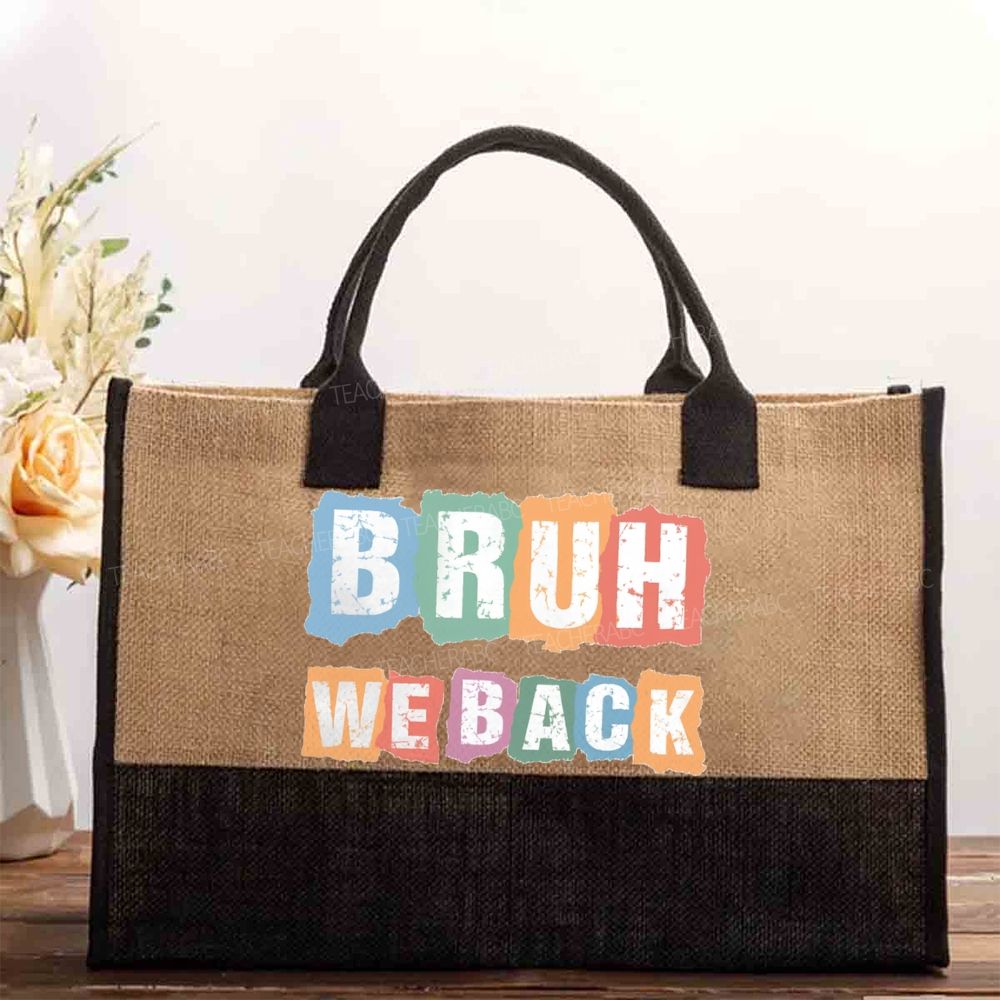 Bruh We Back Color Blocks   Cotton Tote Bag