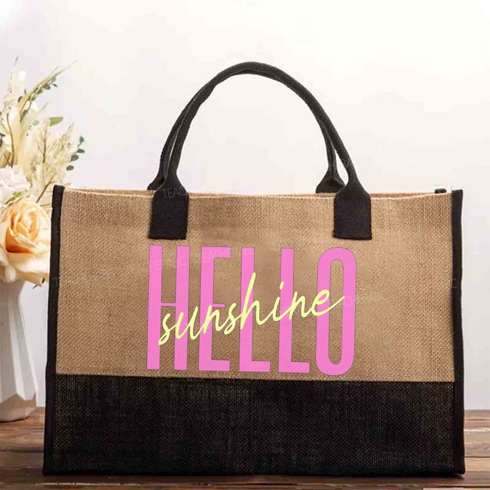 Hello Sunshine Teacher Summer Break   Cotton Tote Bag