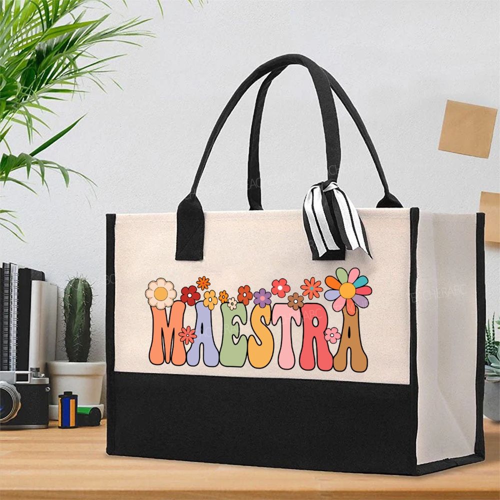 Maestra Flower  Cotton Tote Bag