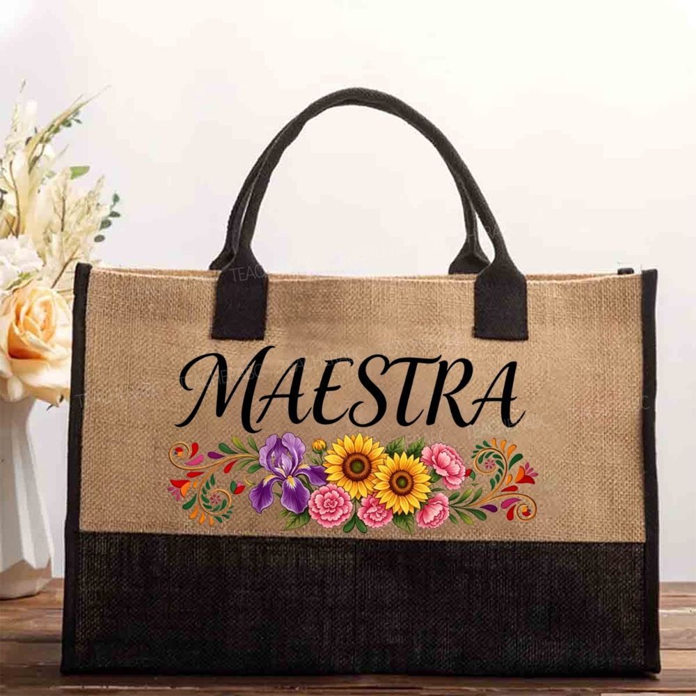 Maestra Flowers Pattern  Cotton Tote Bag