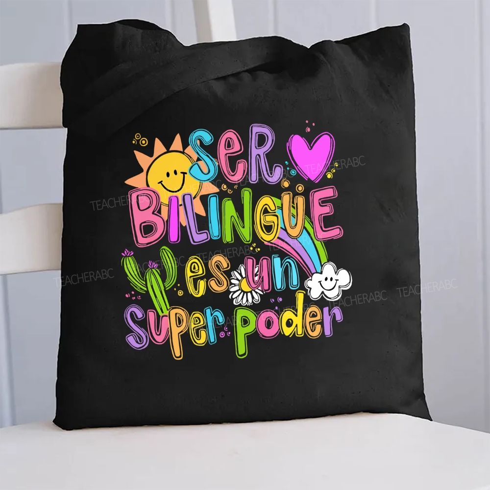 Ser Bilingue Es Un Super Poder Canvas Tote Bag