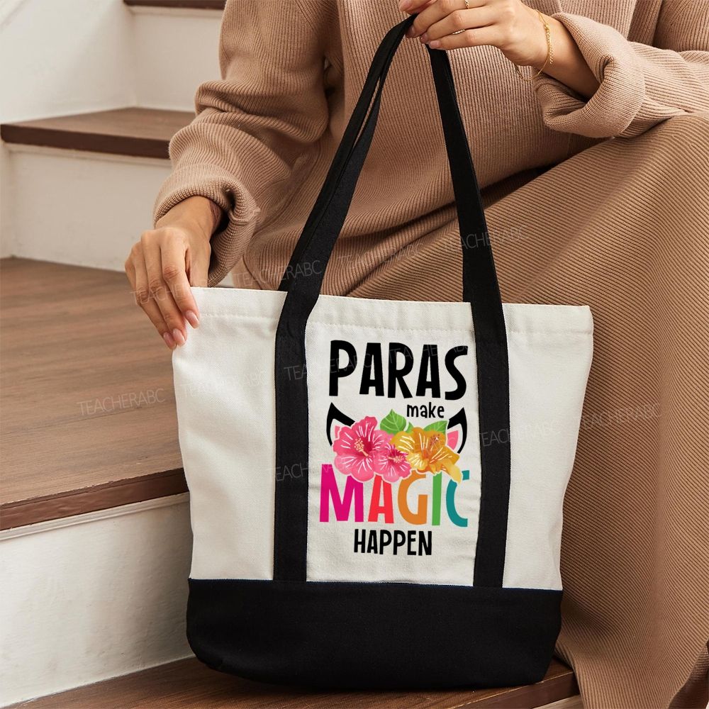 Paras Make Magic Happen  Color-blocked Canvas Bag
