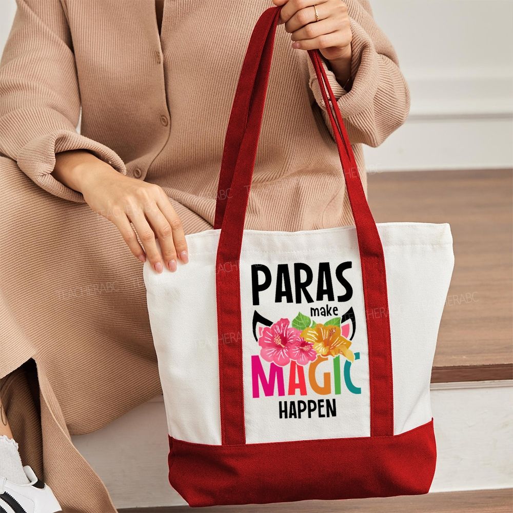 Paras Make Magic Happen  Color-blocked Canvas Bag