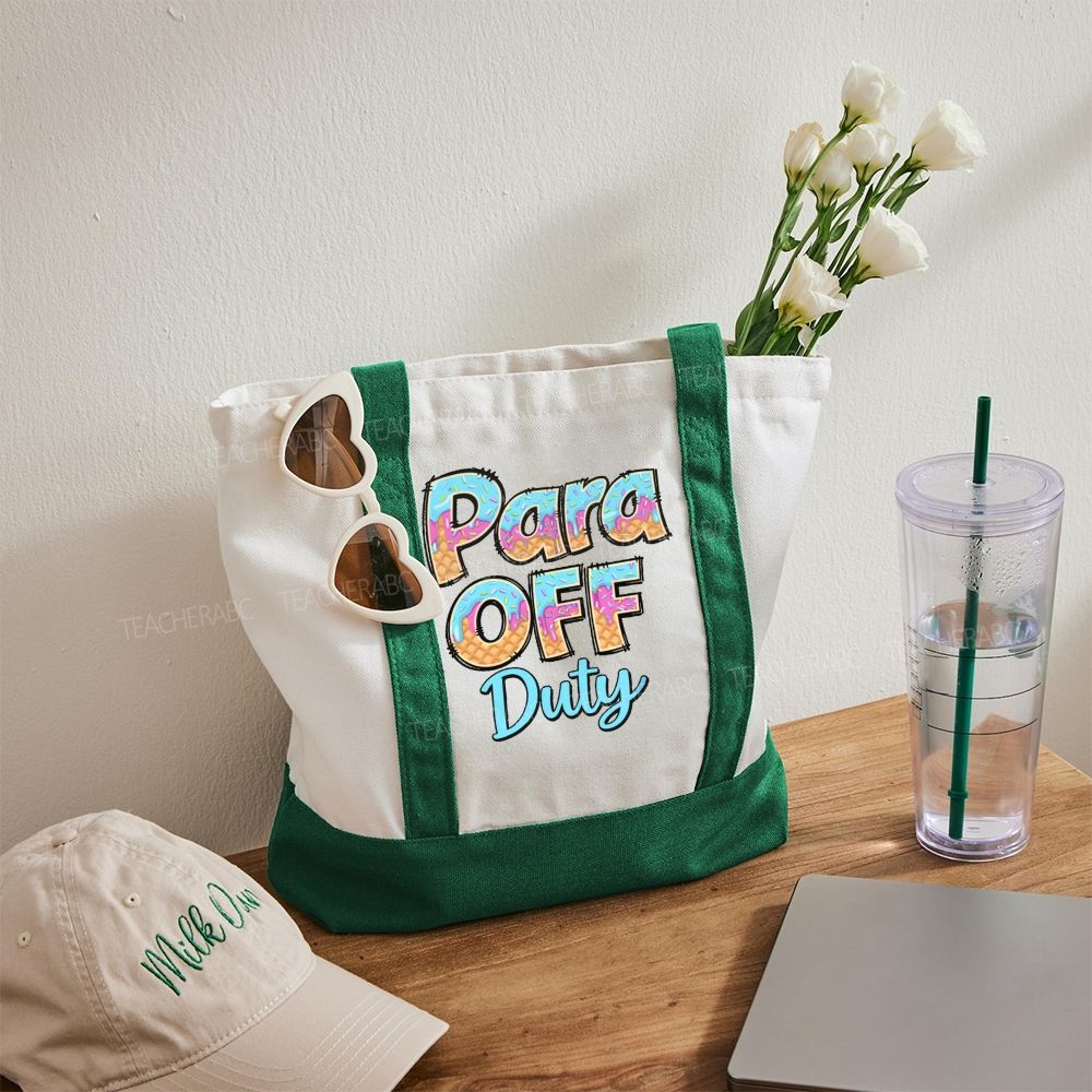 Para Off Duty Pattern Letters   Color-blocked Canvas Bag