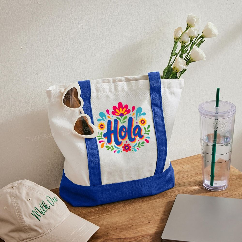 Hola  Color-blocked Canvas Bag