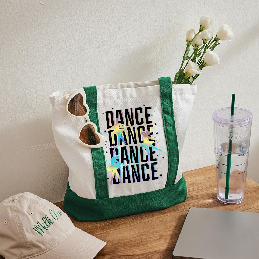 Dance Teacher Color-blocked Canvas Bag