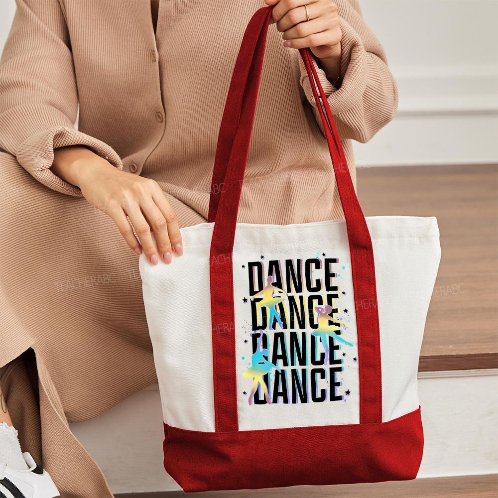 Dance Teacher Color-blocked Canvas Bag