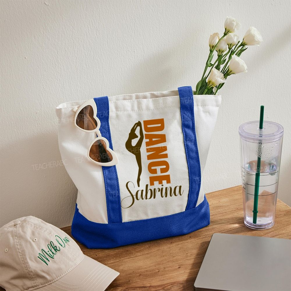Personalized Name Dance Lover  Color-blocked Canvas Bag