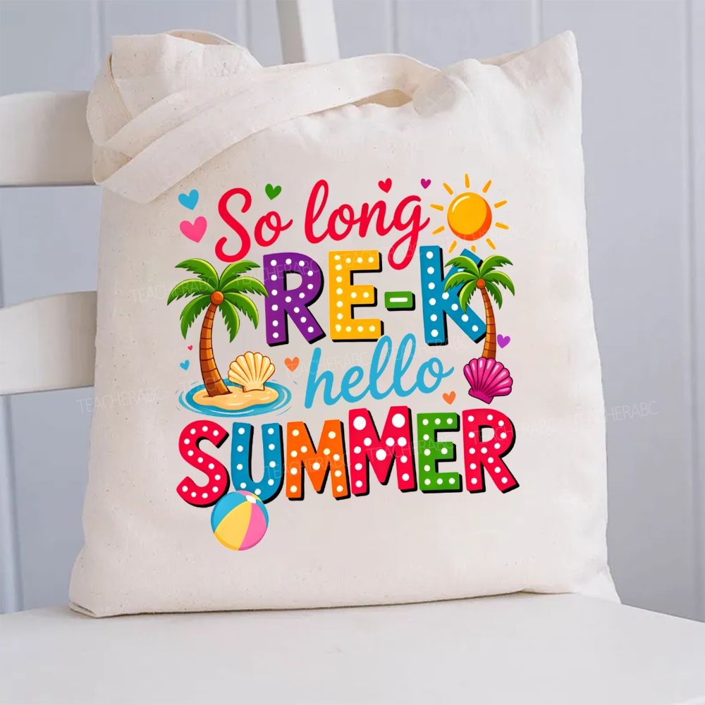 So Long Pre-K Hello Summer Canvas Tote Bag