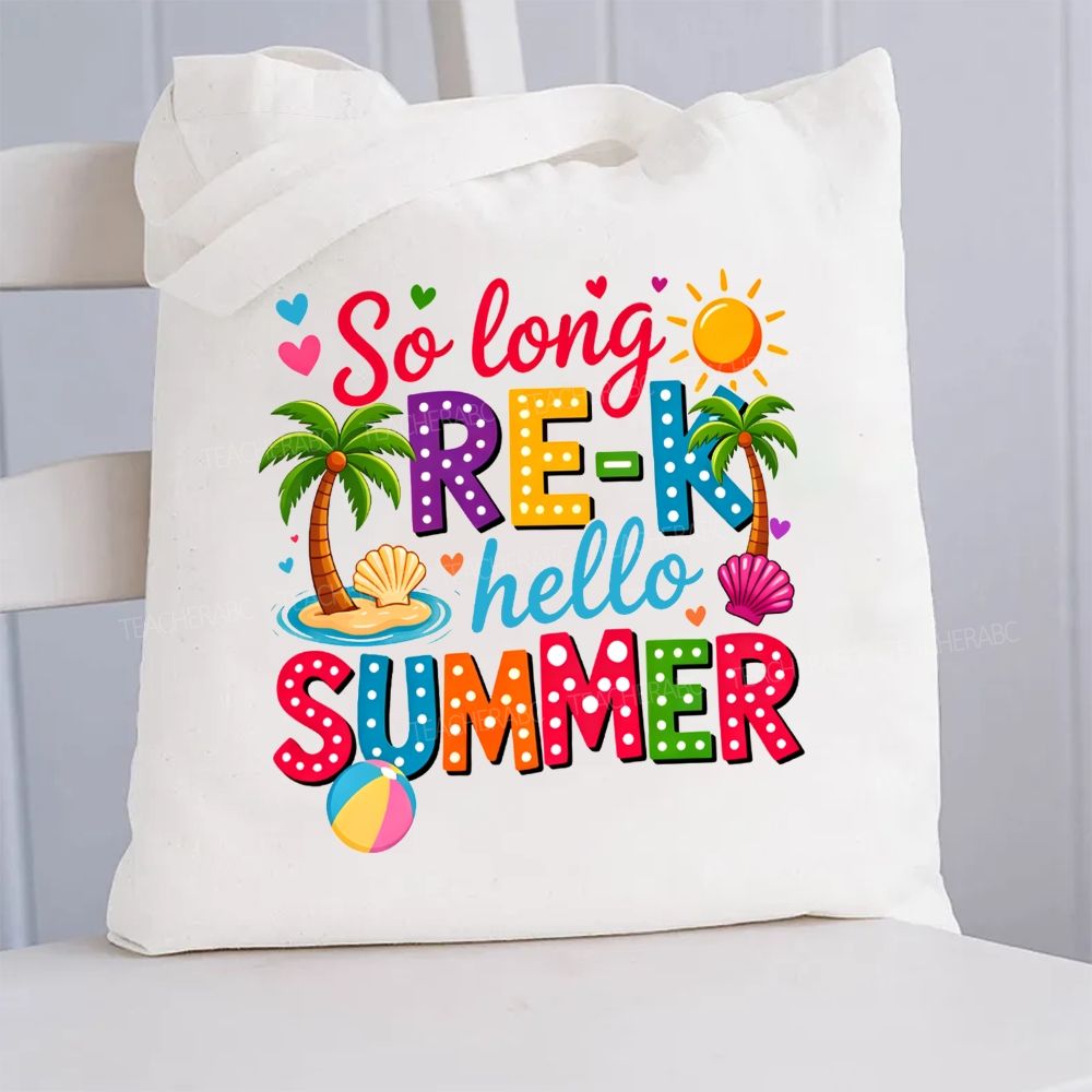 So Long Pre-K Hello Summer Canvas Tote Bag