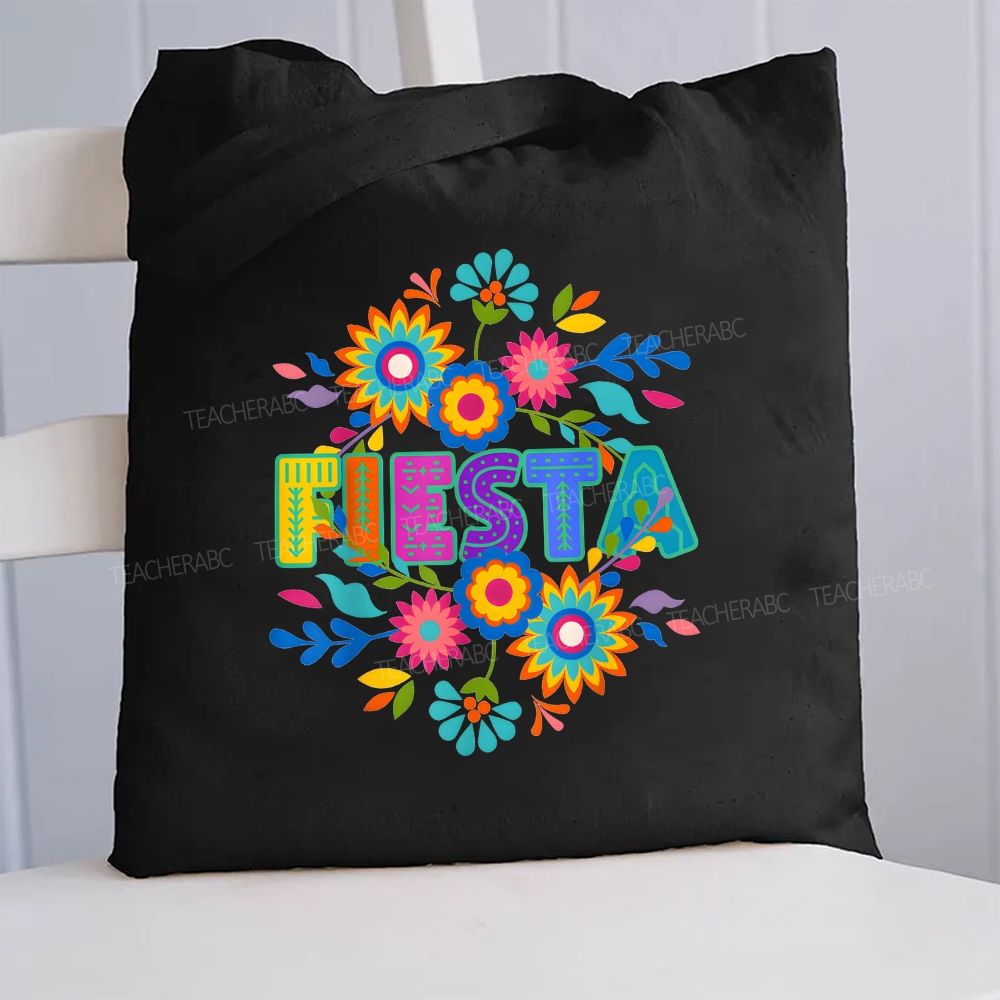 Fiesta Maestra Bilingual Teacher Canvas Tote Bag