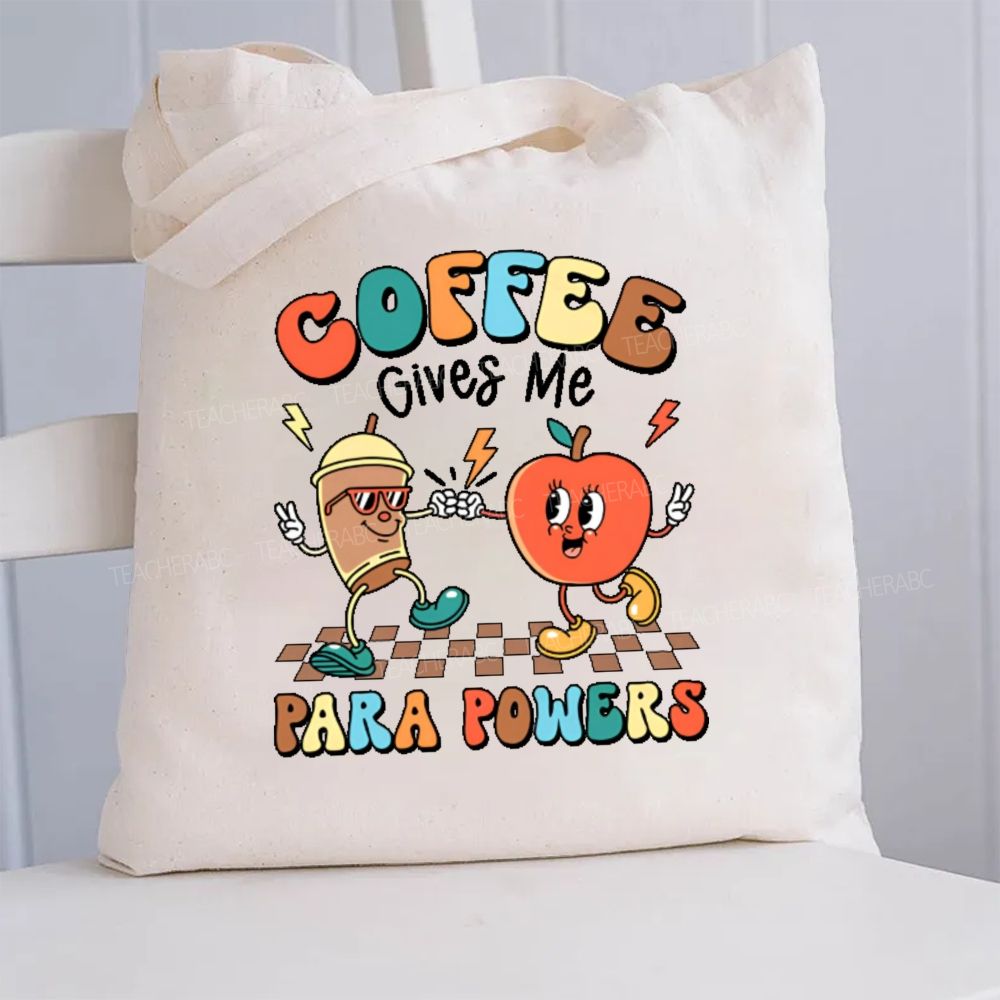 Coffee Gives Me Para Powers Canvas Tote Bag