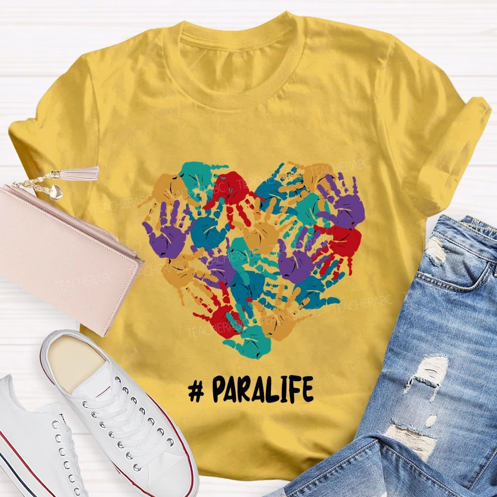 Paralife Special Education And Heart Teacher T-shirt