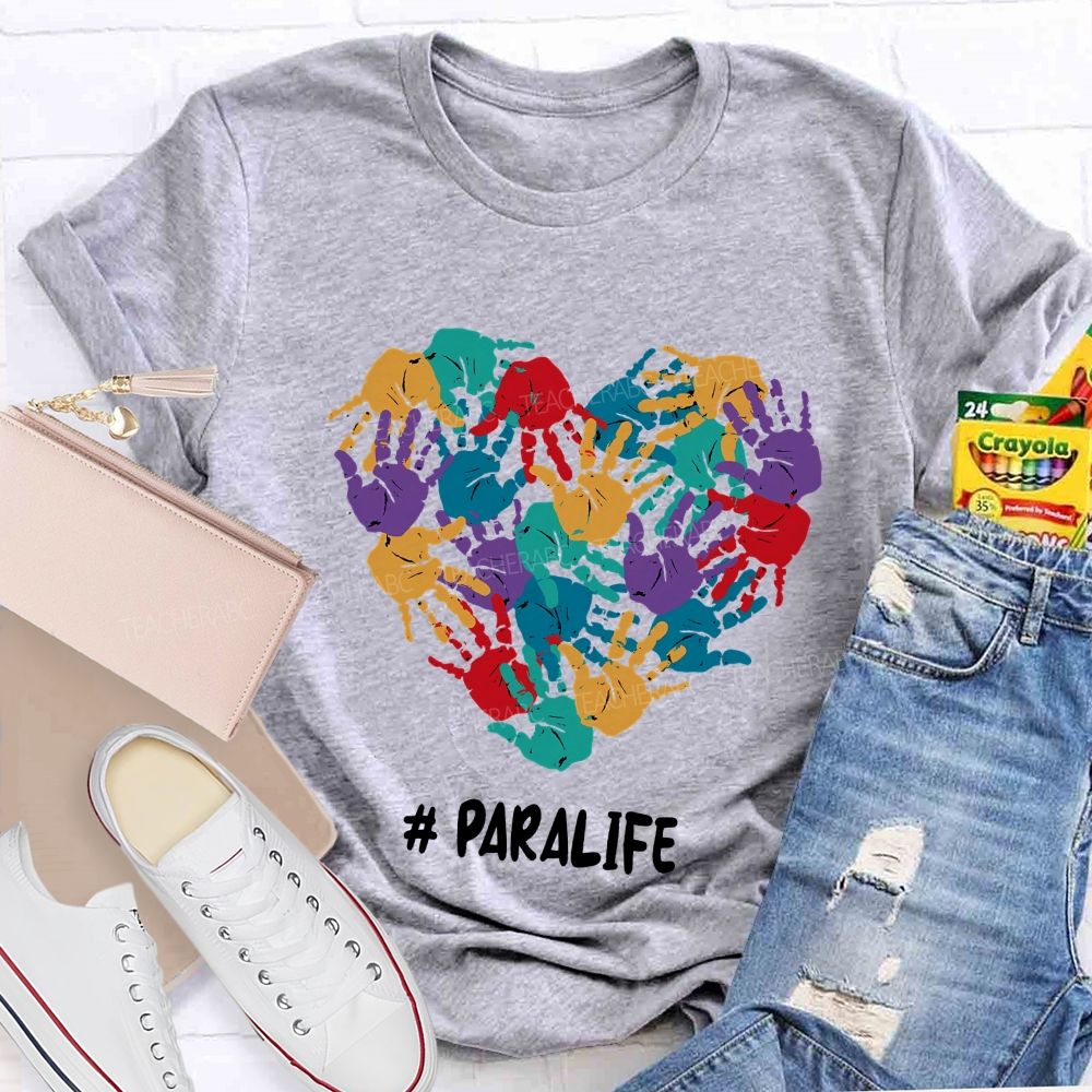 Paralife Special Education And Heart Teacher T-shirt