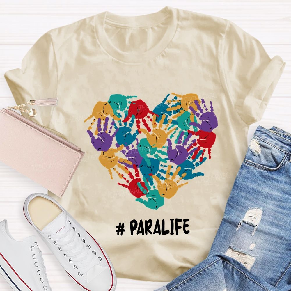 Paralife Special Education And Heart Teacher T-shirt