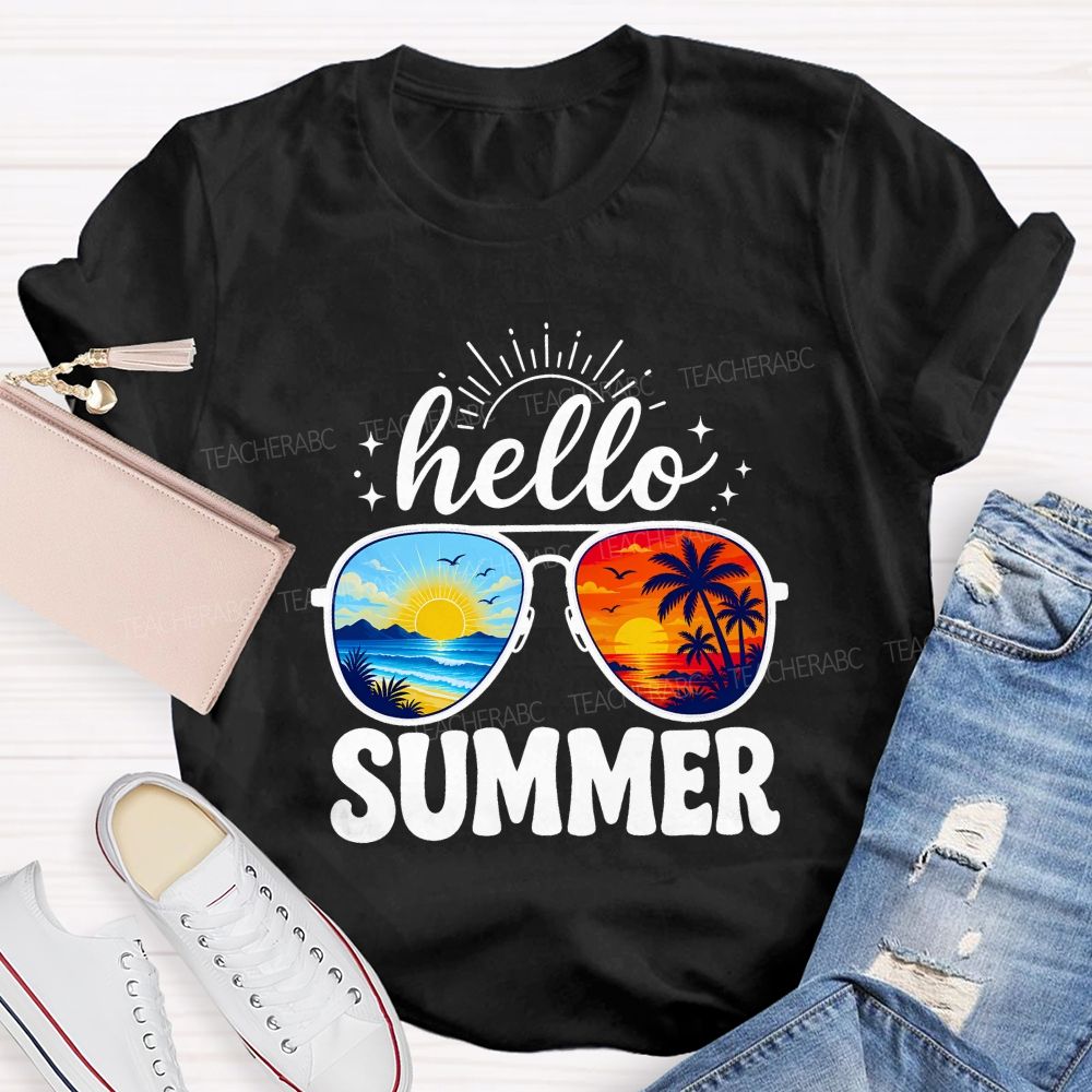 Hello Summer And Summer Break Teacher T-shirt