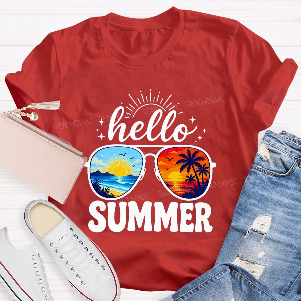 Hello Summer And Summer Break Teacher T-shirt