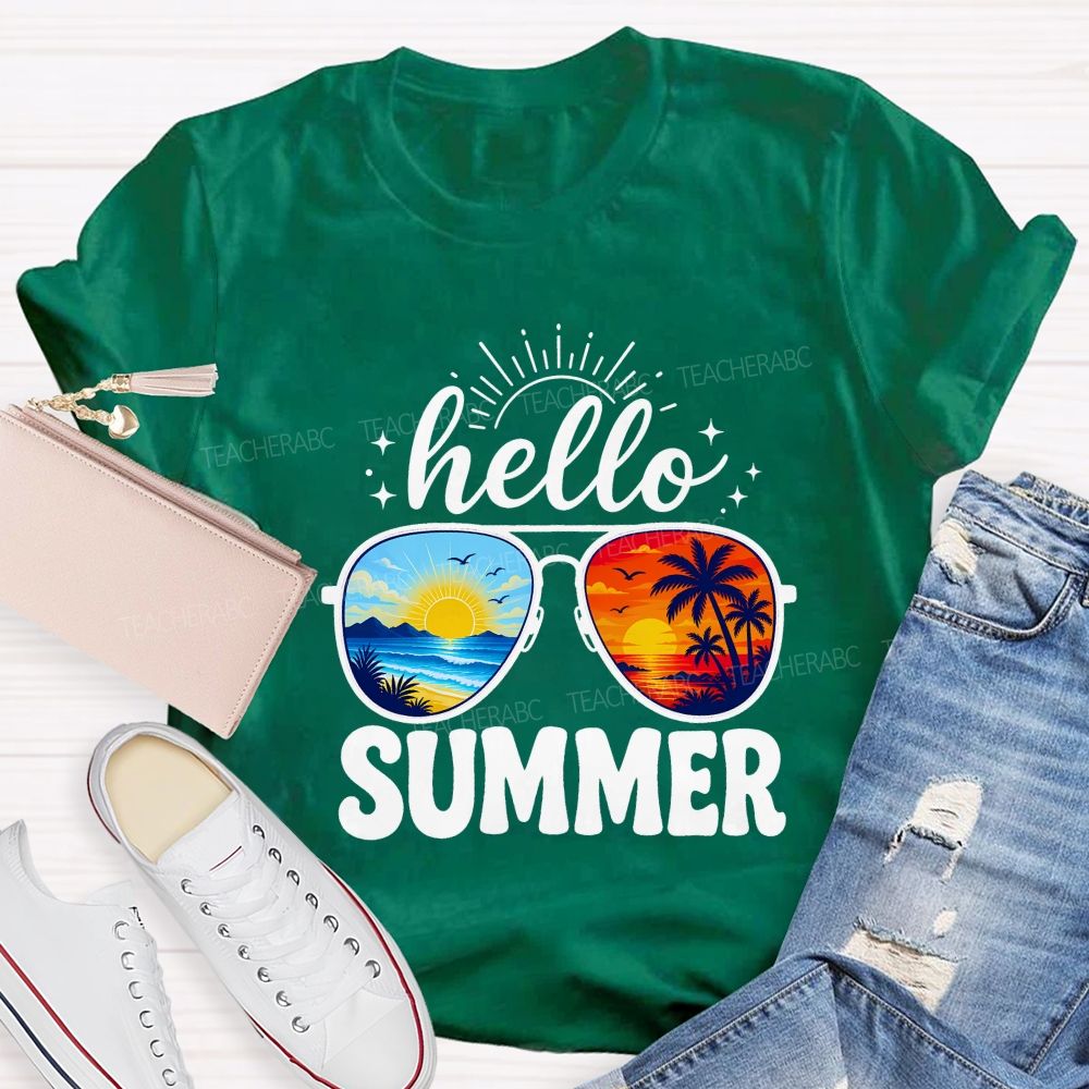 Hello Summer And Summer Break Teacher T-shirt
