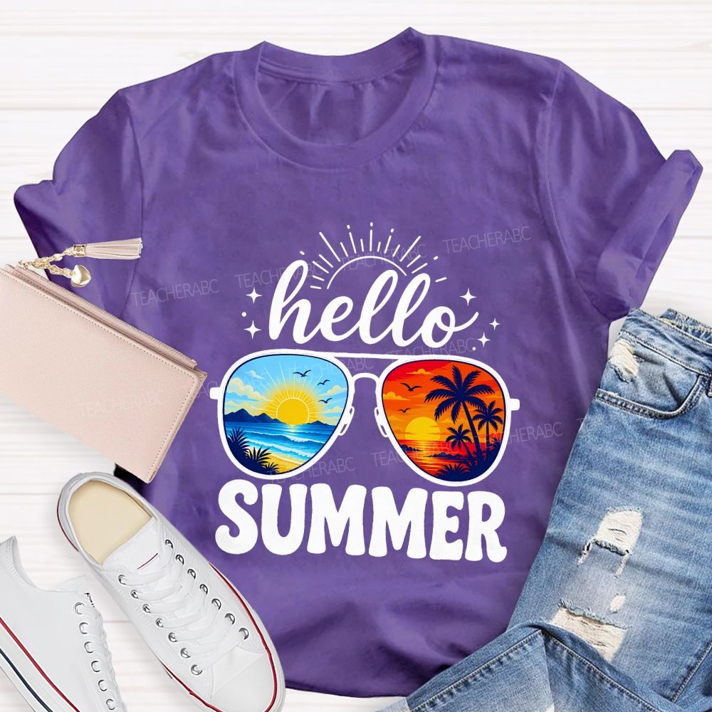 Hello Summer And Summer Break Teacher T-shirt