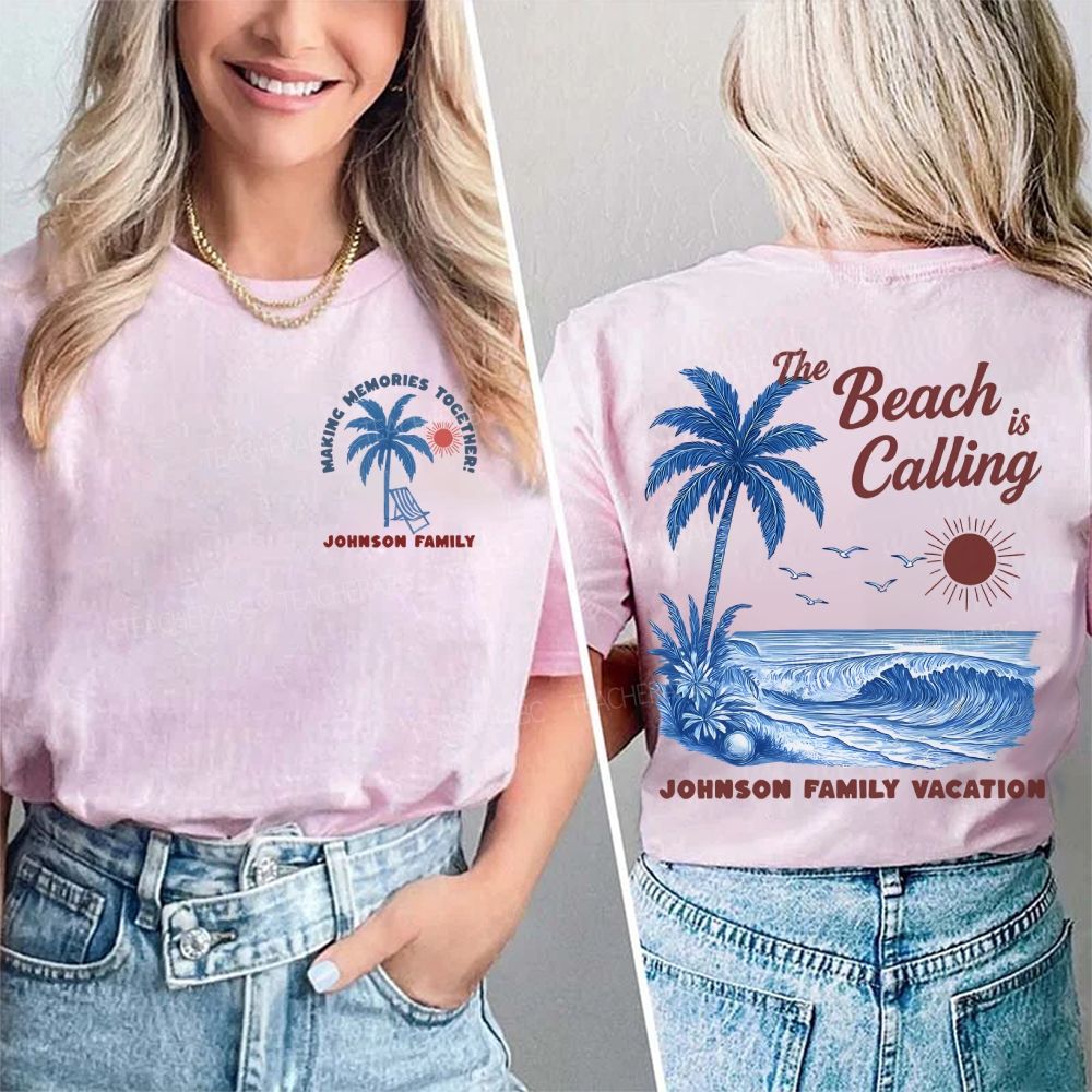 Personalized Name  Making Memories Together  Double Printed T-shirt